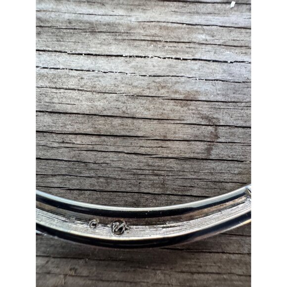 Authentic Swarovski Pavé Crystal Curved Bar Necklace – Rhodium Plated, Swan Logo - Picture 4 of 8